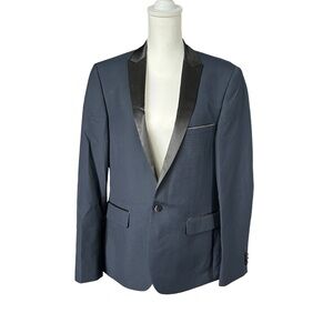 Harry Brown navy blue black sport coat blazer tuxedo men’s size 42r 42 formal